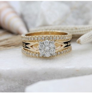 NC030BS - Spear set with fitted wedding rings