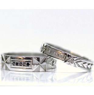 Wedding bands in white gold