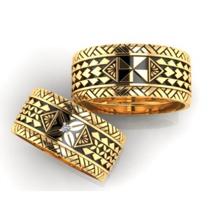 Yellow gold with black backing