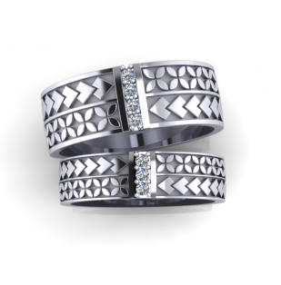 NC042 White gold with white diamonds
