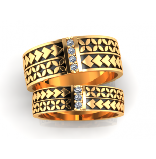 NC042 Yellow gold with white diamonds