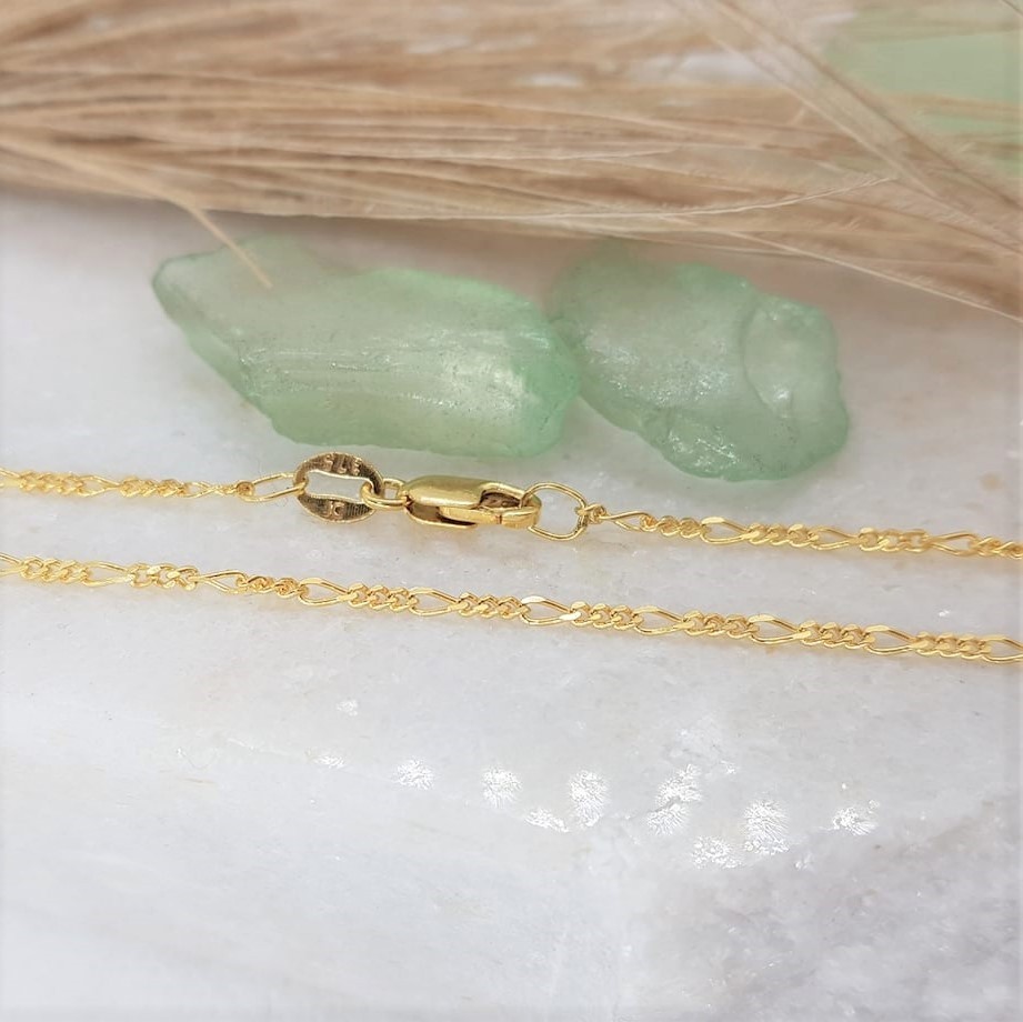 9ct yellow gold 3-1 figaro chain NCFD43