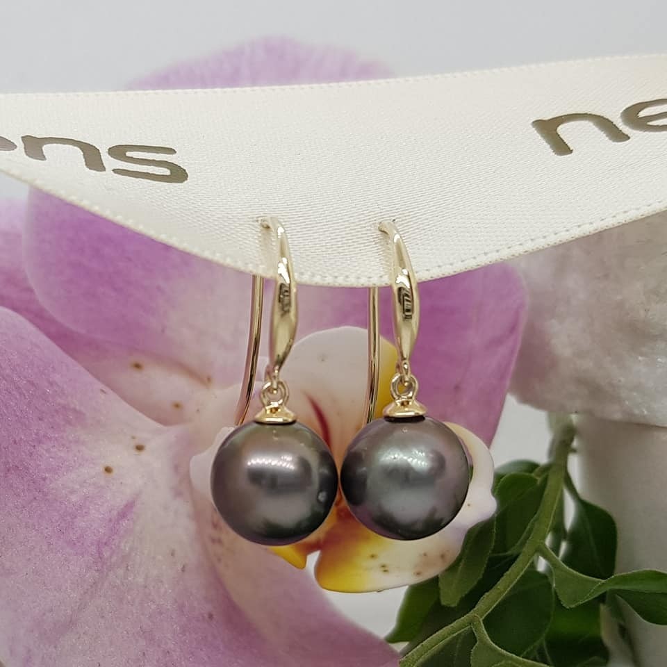 9ct Tahitan Pearl Drop Earrings NCTPE249D