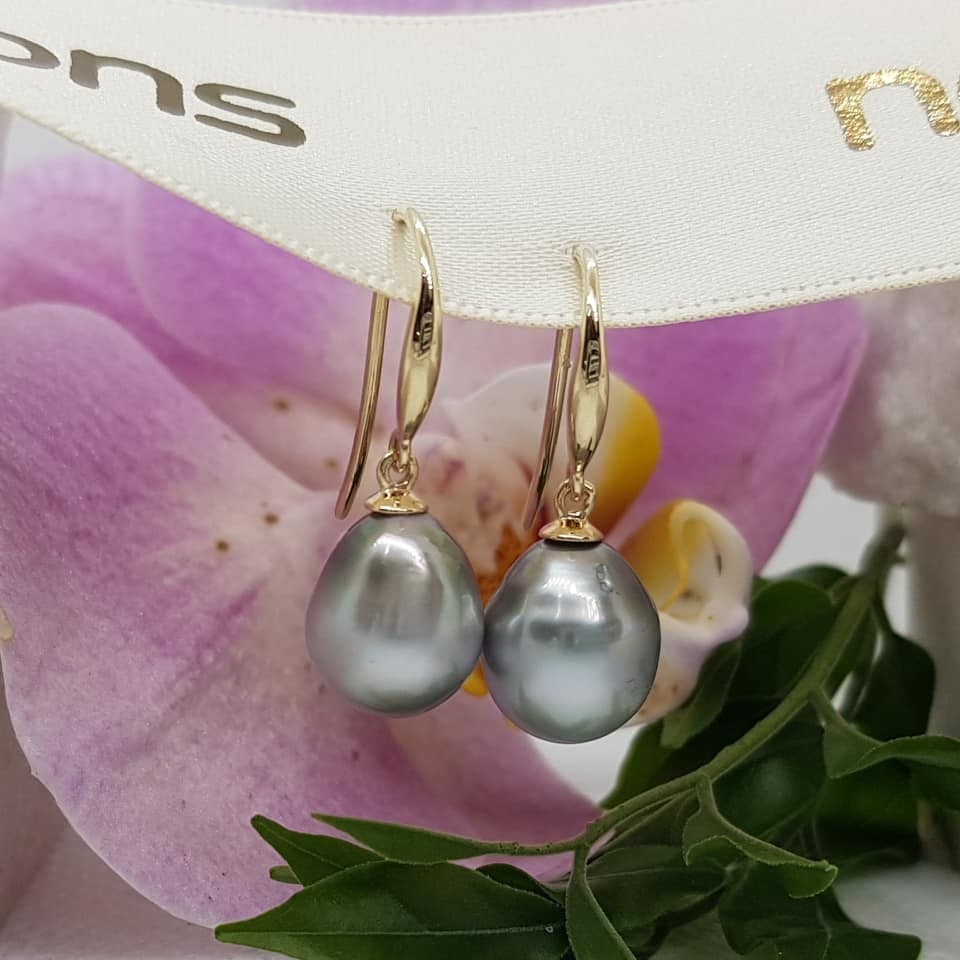 9ct gold Tahitan pearl drop NCTPE249L