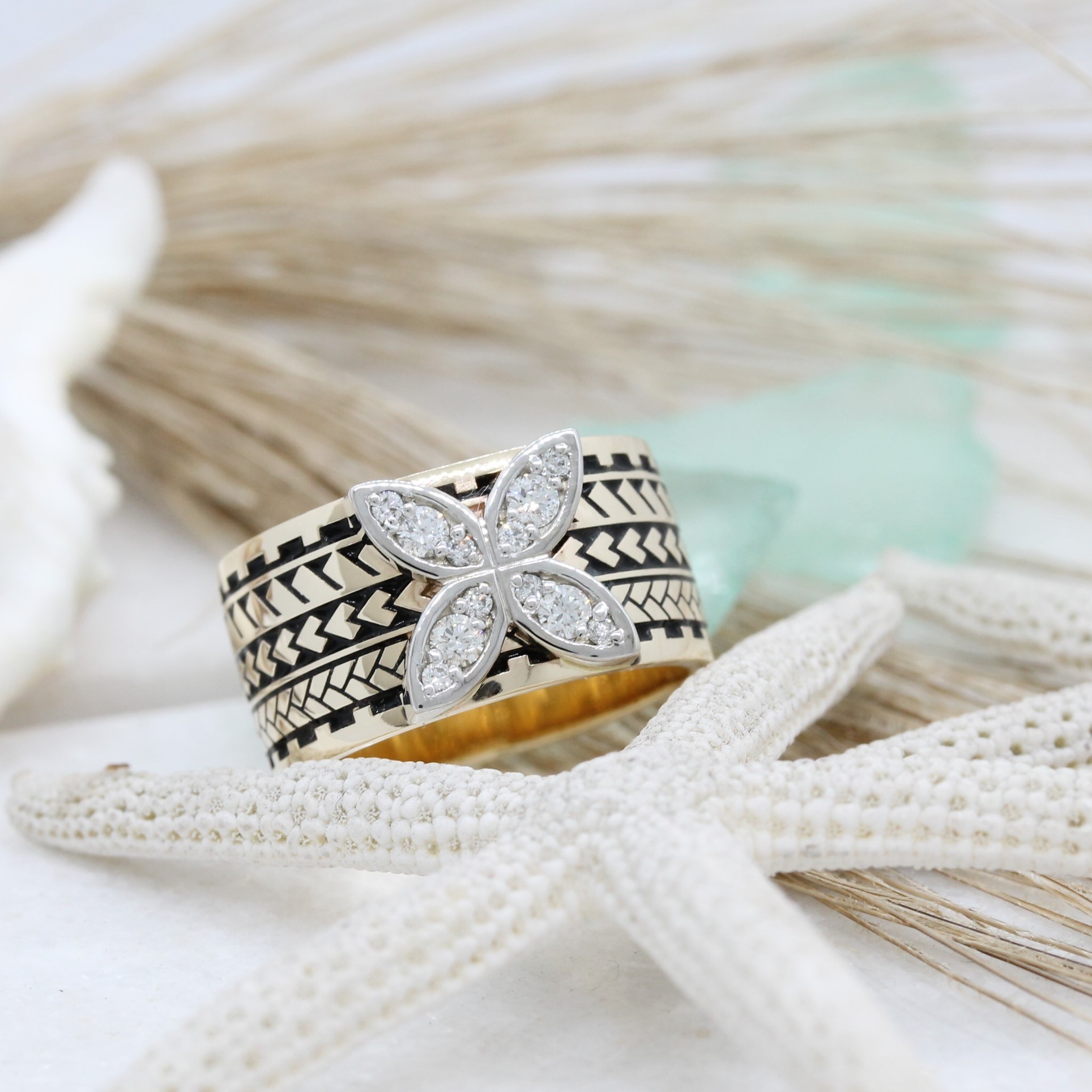 NC37395-1L - Ladies Diamond Tattoo ring