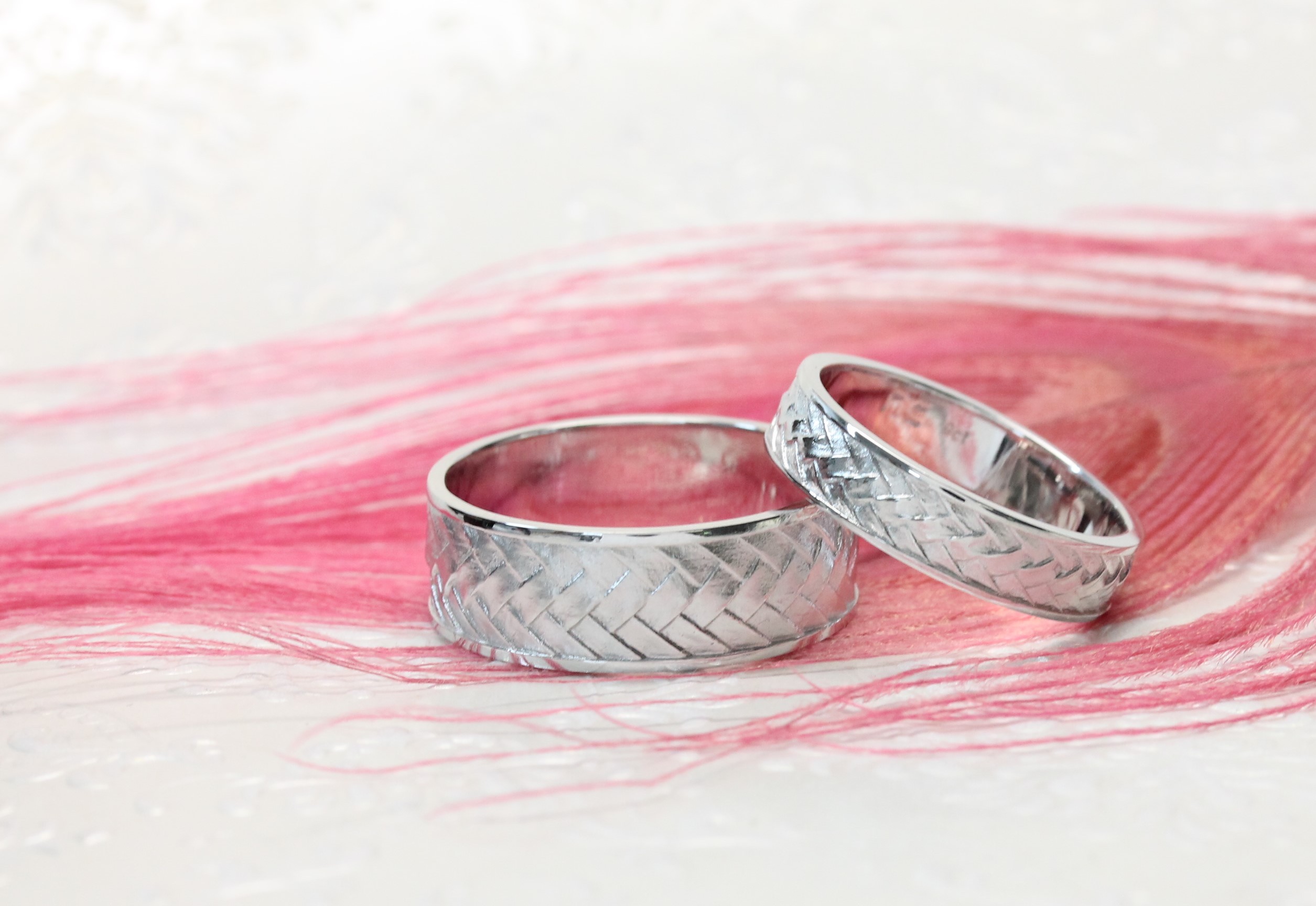 NC42101/2BS - Matching Weave Wedding bands 