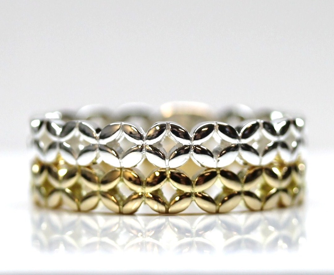 Yellow gold and white gold 'Stackers'