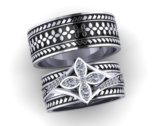NC065BS - Flower Bridal Set