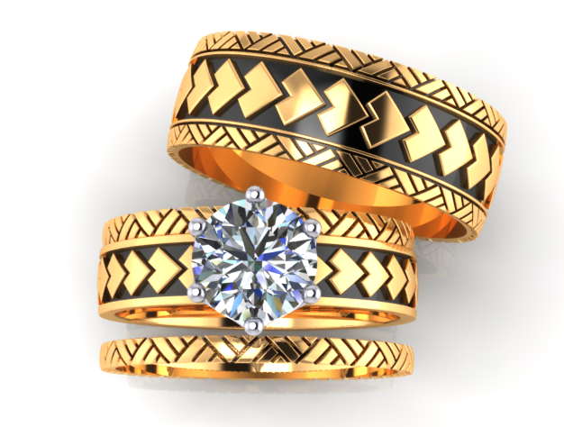 All yellow gold with cubic zirconia