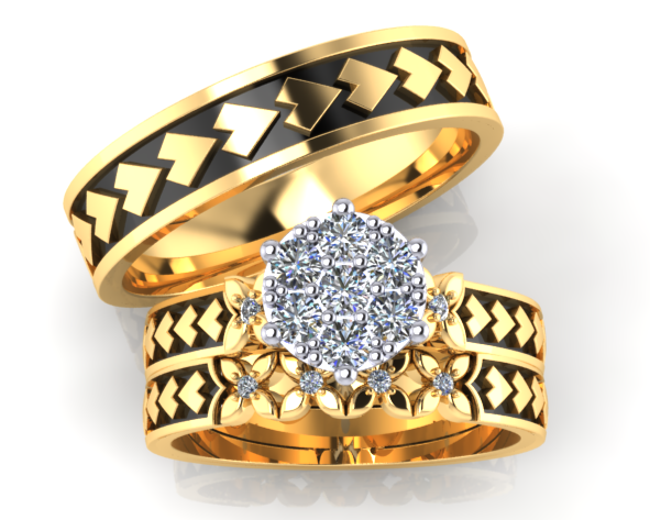 Yellow gold with black backing - computer image