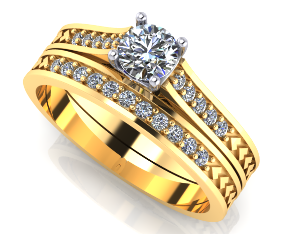 NC054W Wedding band + engagement ring