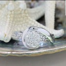 NC30762-1 - Flower and Wave Diamond Engagement Ring 