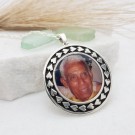 Large Silver spear photo frame pendant 