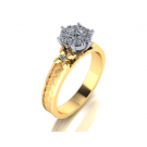 Weave and flower diamond engagement ring NC52268-2